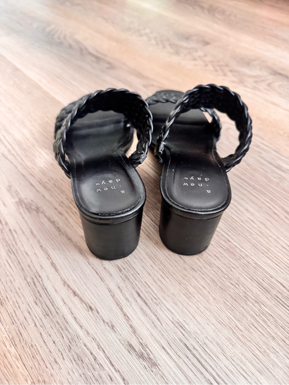 a new day Black Braided Double-Strap Heeled Sandals - Picture 4 of 4